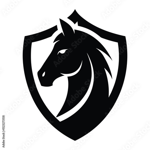 Horse head mascot logo representing speed grace and competitive spirit vector illustration.