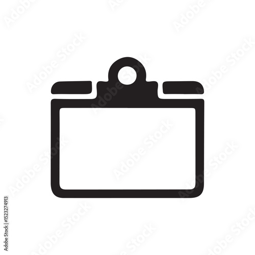Simple Black Icon of a Clipboard.A clean, minimalist vector graphic of a clipboard.
