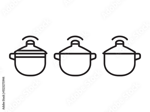 Cooking Pot ultra minimalist 2D line style