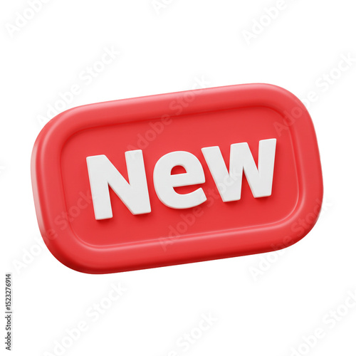 A vibrant 3D render of a 'New' button, ideal for website or app interfaces
