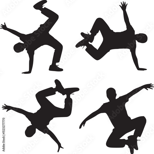 Silhouettes of people raising their fists in protest and holding signs on a white background isolated