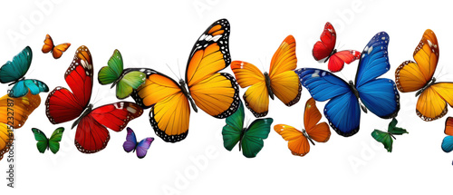 A kaleidoscope of Colors: a vibrant panorama of butterflies dancing in a kaleidoscope of colors, wings unfurled in a symphony of nature's finest palette, creating a moment of pure artistic expression.