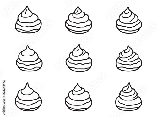 Cream Puffs Ultra Minimalist 2D Line Art