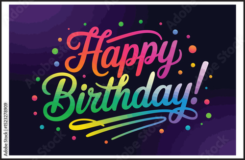 Happy birthday greeting card. vector illustration.