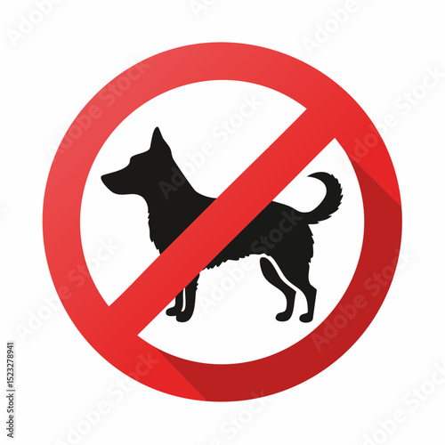 Clean vector symbol prohibiting dogs in certain areas