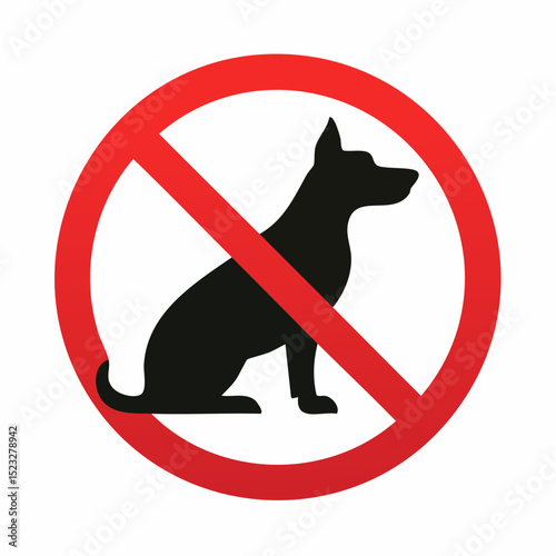 Clean vector symbol prohibiting dogs in certain areas