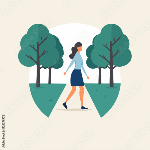 Vector symbol for marked nature walking trails