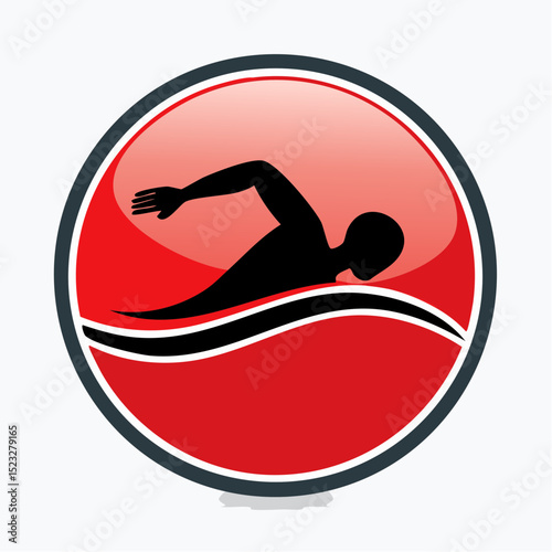 Vector symbol banning swimming in hazardous zones