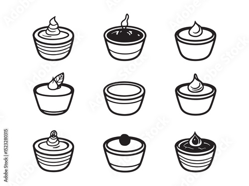 Creme Brulee Minimalist Line Art Illustration