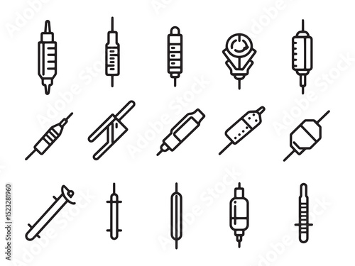 Die Cutting Line Drawing Icons