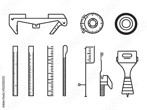 Digital Caliper Line Art Illustration