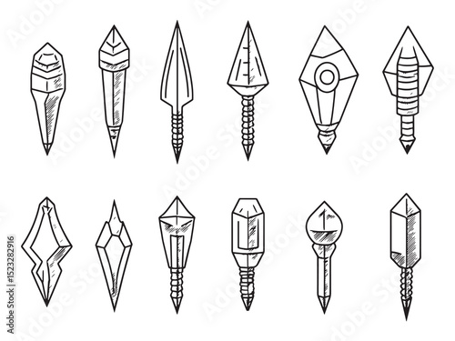 Drill Bit Technical Line Art