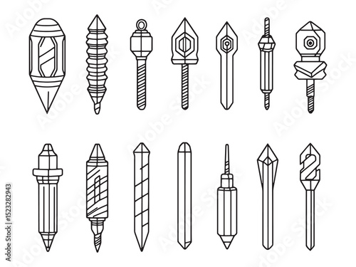 Drill Bit Clean Outline Illustration