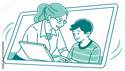 Online Tutoring Session with a Teacher and Student