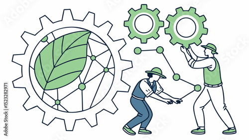 Two Workers Collaborate on EcoFriendly Gear System