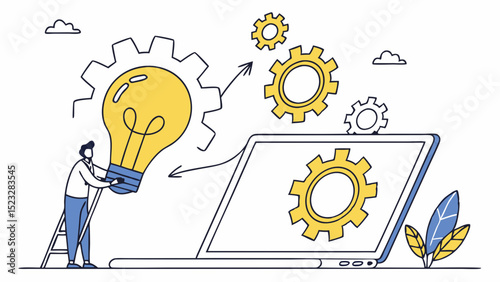 Conceptual Illustration of Innovation Ideas and Technological Development