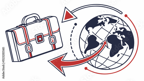 Global Business Travel Case Illustration