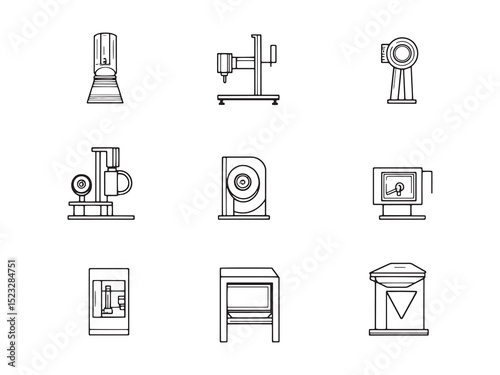 Modern Line Icons for Fabrication Shop