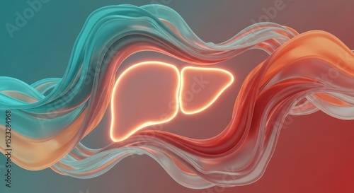 World hepatitis day awareness concept with abstract liver design