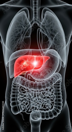World hepatitis day awareness with medical visualization of liver health