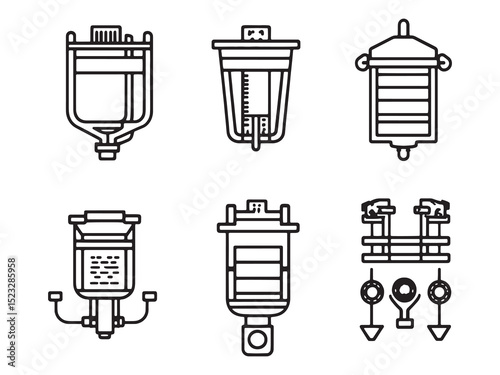 Industrial Filtration Outline Vector