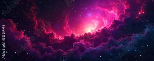 Distorted, swirling nebulae of deep crimson and violet, punctuated by sharp, jagged points of light, resembling nightmare stars in a cosmic canvas , abstract, mystery, contrast