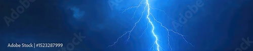 Electric blue bolts illuminate a dark, stormy sky A vibrant, powerful display of nature's energy captured in stunning detail Perfect for backgrounds or design elements , clouds, phenomenon, abstract