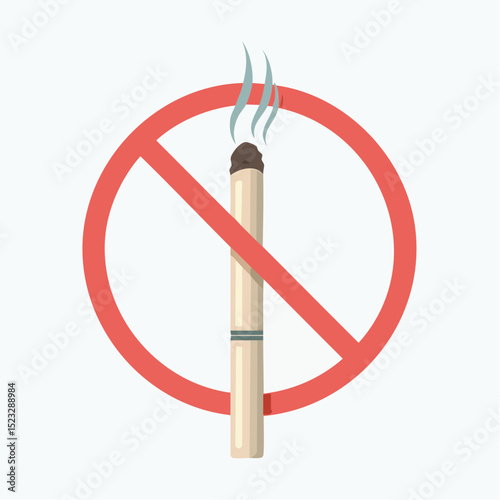 Vector prohibition sign showing smoking is not allowed