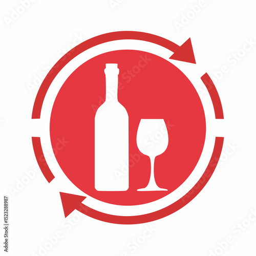Vector symbol showing alcohol is prohibited in the area