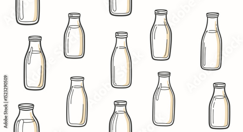 Milk Bottle Pattern: Vintage Dairy Farm Freshness