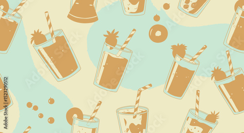 Retro Smoothie Pattern: Summer Refreshments