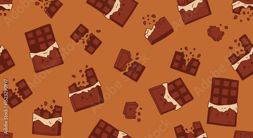Chocolate Bar Delight: Seamless Pattern for Sweet Designs