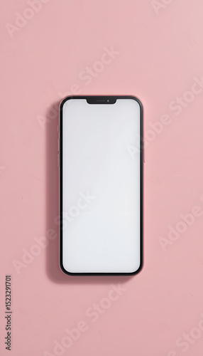 mockup of a smartphone with blank white screen.