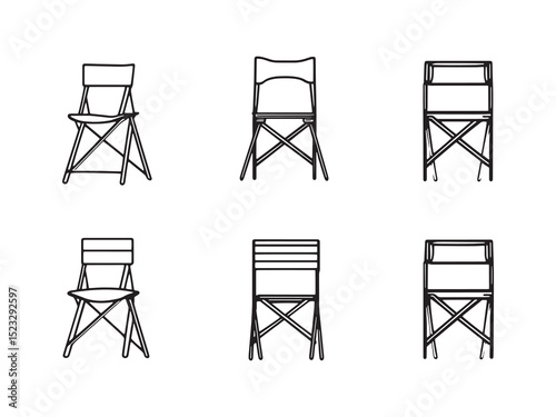 Folding Chair Line Art