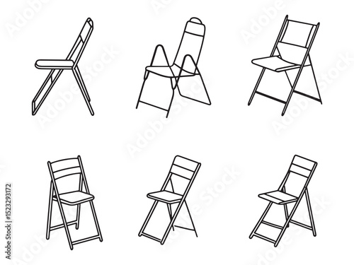 Minimalist Folding Chair Drawing
