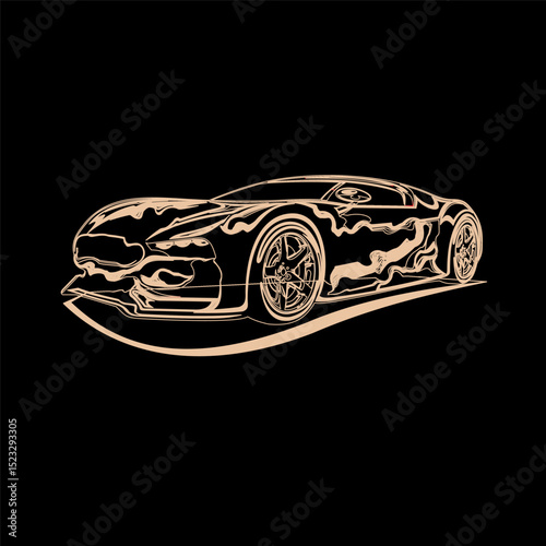sports car silhouette isolated