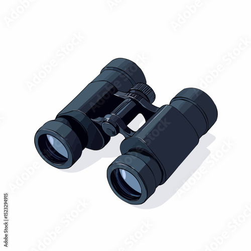 Blue Binoculars Isolated on White Background


