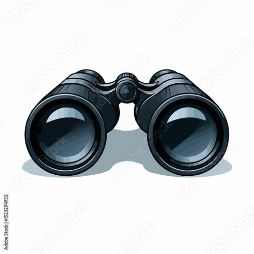 Blue Binoculars Isolated on White Background

