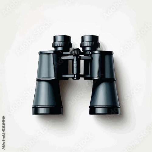 Blue Binoculars Isolated on White Background

