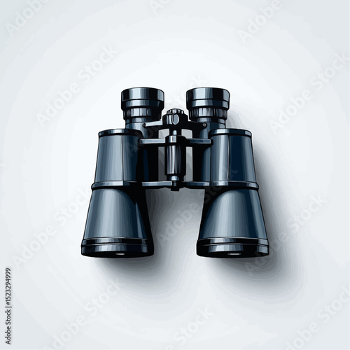 Blue Binoculars Isolated on White Background

