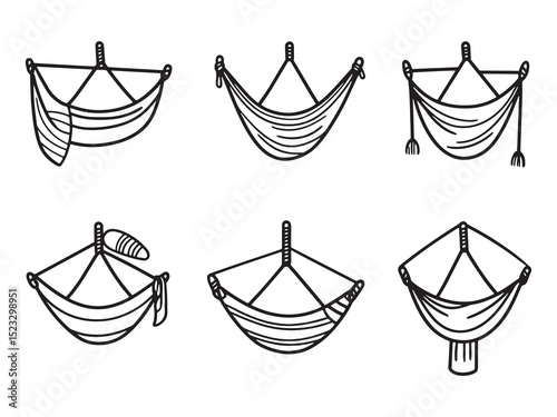 Hammock Straps Ultra Minimalist 2D Line Art Variation