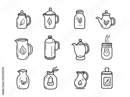Hot Water Bottle Minimalist 2D Line Illustration