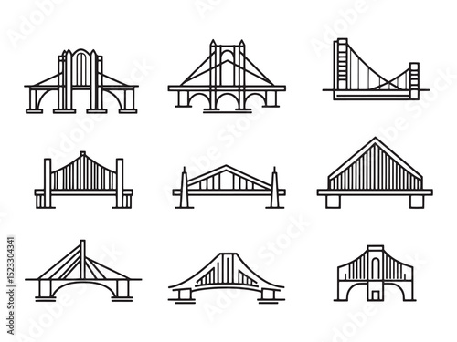 Bridge ultra minimalist 2D line art design