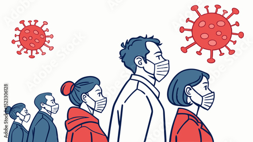 People Wearing Protective Face Masks During Pandemic