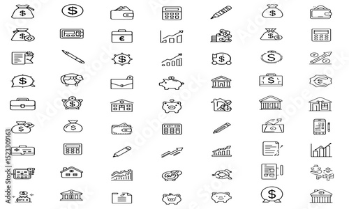Finance Icons – Money, Banking, Investment, Growth, Savings, Accounting, Wallet, Currency, Report