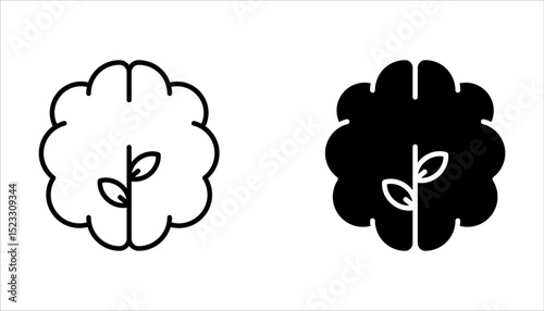 Mental Health icon Set, vector illustration on white background.