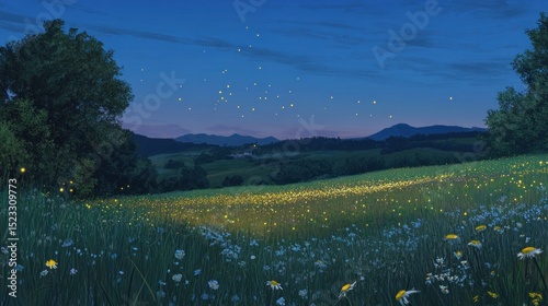 Firefly Meadow at Dusk