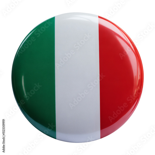 Free Download Glossy Round Italian Flag Button - A Vibrant Symbol of Italy's Rich Culture and Heritage - GFXLoad
