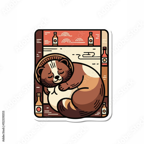 Curled Tanuki