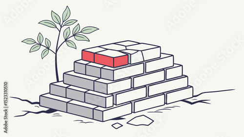 A Small Brick Structure with a Vulnerable Top Section